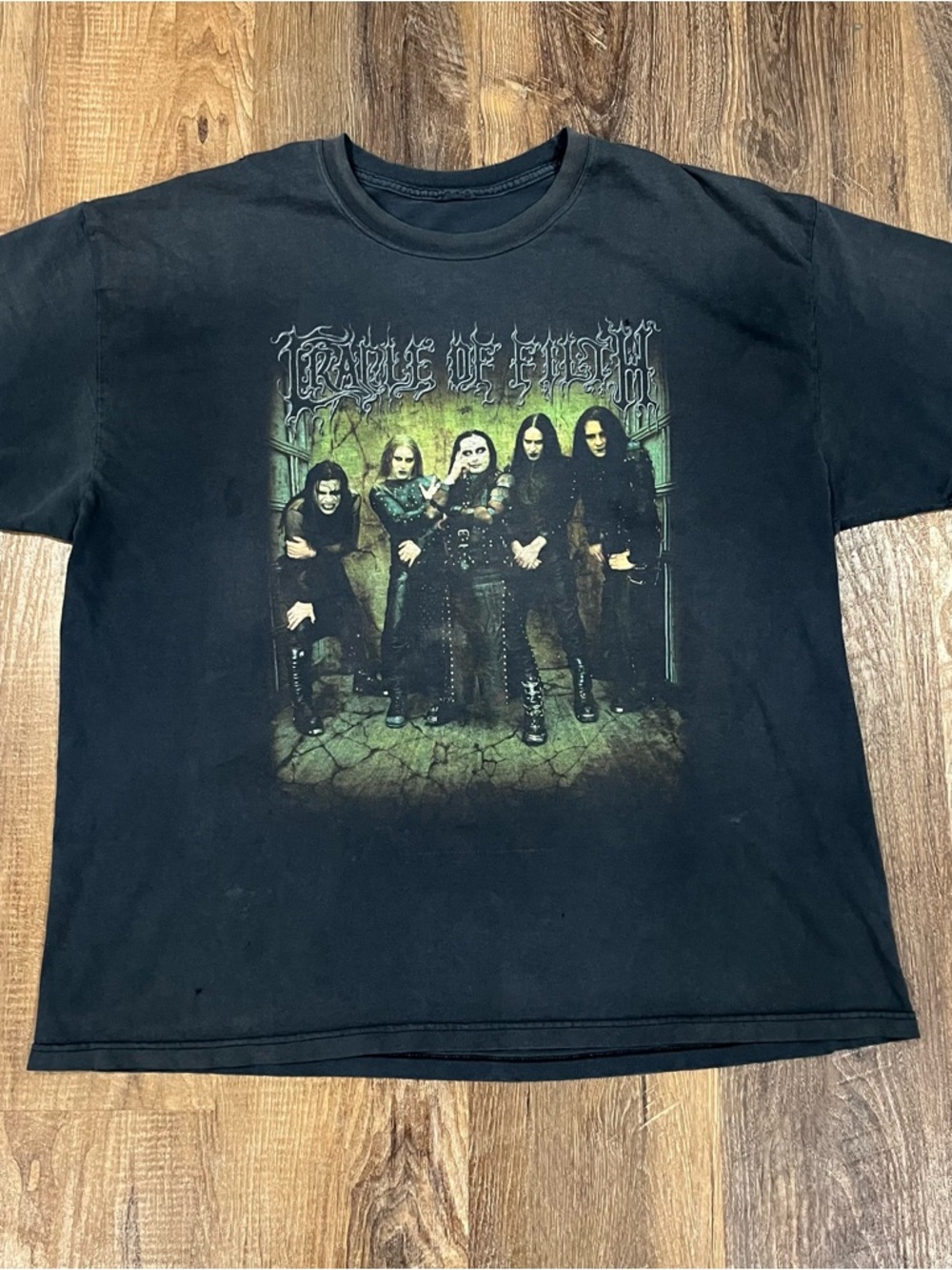 Vintage Cradle of Filth Y2K Black Band Tee XL Hanes Heavyweight Distressed Metal